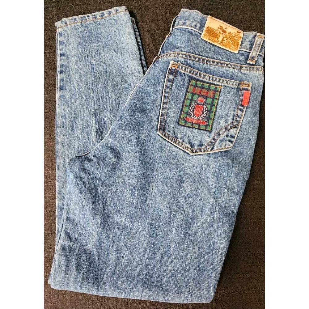 Vintage 90s‎ Marcel Dachet Denim Jeans Womens 12 W26 Blue Australia Acid Wash - Picture 2 of 12